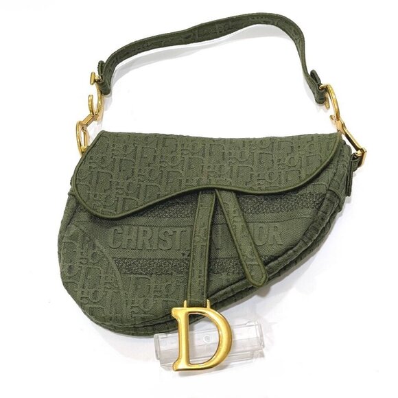 CHRISTIAN DIOR Oblique SADDLE saddle bag embroidered Shoulder Bag Hand Bag - Picture 1 of 13